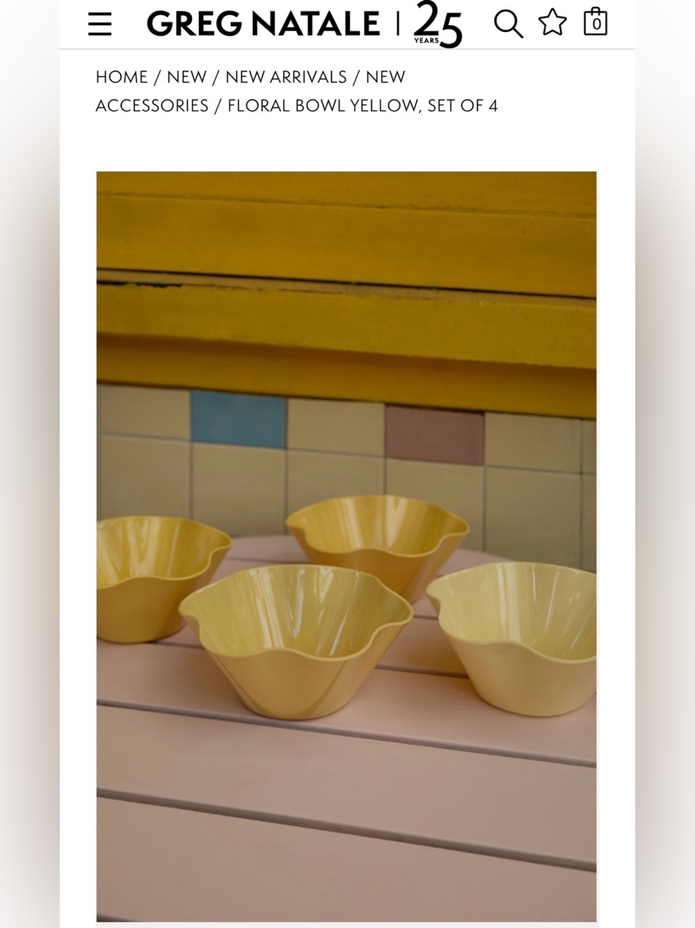 Greg Natale: Floral Bowl Set in Glossy Yellows (4)
